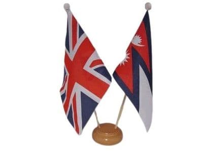 Nepal Friendship Table Flag - Wood