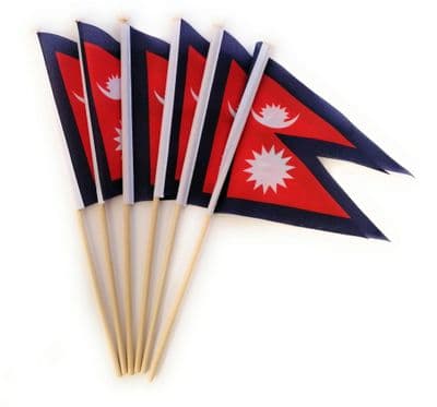 Nepal Hand Flag - 6 Pack