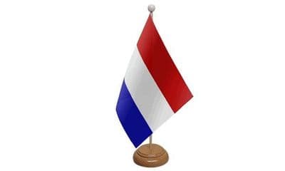 Netherlands Table Flag - Wood