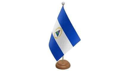 Nicaragua Wooden Table Flag