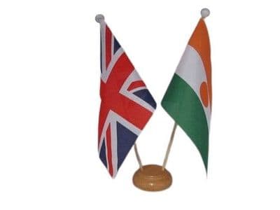 Niger Friendship Table Flag - Wood