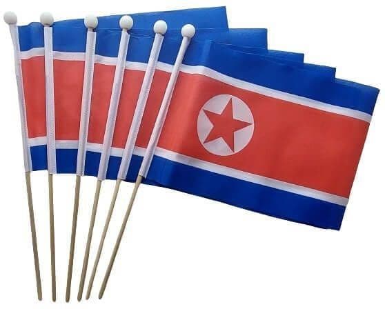 North Korea Pack of Hand Flags | Buy North Korea Pack of Hand Flags