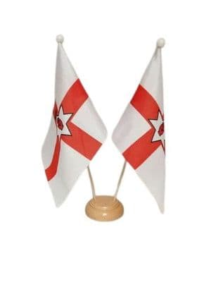 Northern Ireland Double Wooden Table Flag