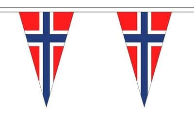 Norway Triangle Bunting (5m) - 12 Flags