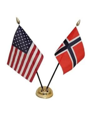 Norway with USA Friendship Table Flag
