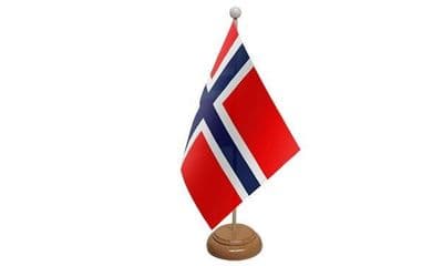 Norway Wooden Table Flag