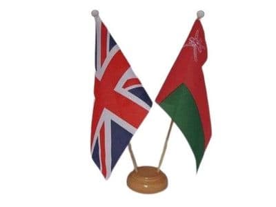 Oman Friendship Table Flag - Wood