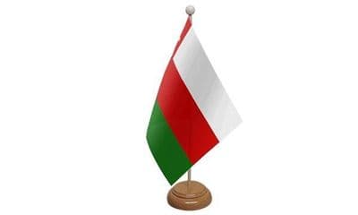 Oman Table Flag - Wood