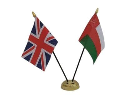 Oman with UK Friendship Table Flag