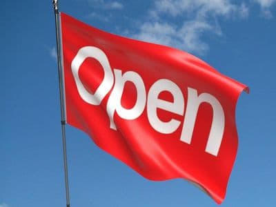 Open (Red) 5ft x 3ft Flag