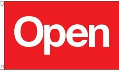 Open Red Flag - 5ft x 3ft | Standard Polyester
