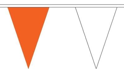 Orange & White Triangle Bunting (5m) - 12 Flags
