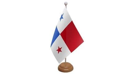 Panama Wooden Table Flag