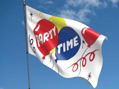 Party Time Flag 5ft x 3ft