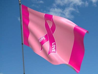 Pink Ribbon 5ft x 3ft Flag