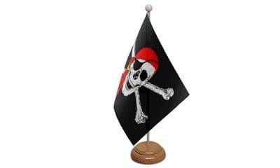 Pirate Bandana Table Flag - Wood