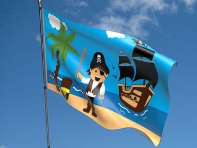 Pirate Treasure Beach Flag 5ft x 3ft