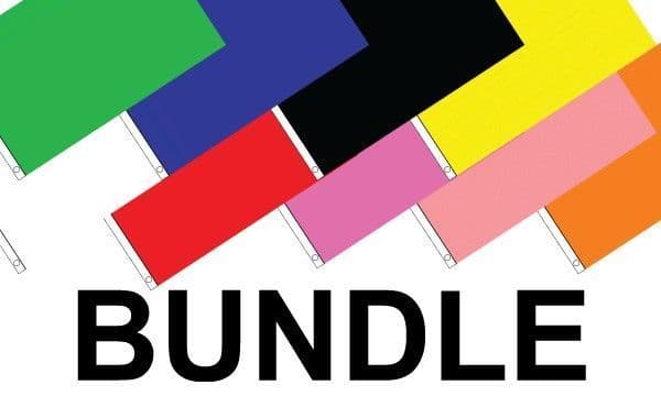 Plain Coloured Flag Bundle 9 Flags | Buy Plain Coloured Flag Bundle