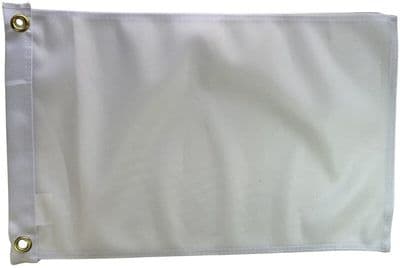 Plain White Flag 1.5ft x 1ft - Knitted Heavy Polyester Small Flag with 2 Eyelets