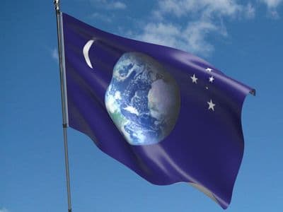 Planet, Moon & Stars Flag 5ft x 3ft