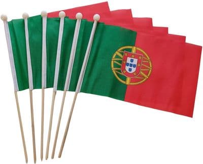 Portugal Hand Flag - 6 Pack