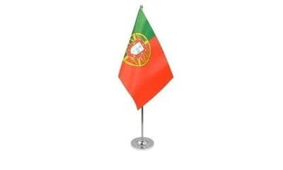 Portugal Satin Table Flag