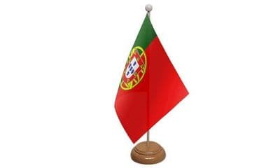 Portugal Table Flag - Wood