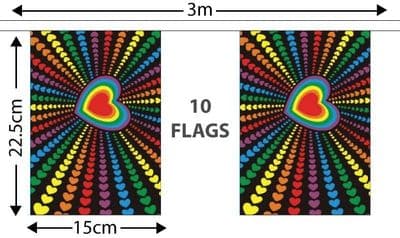 Rainbow Love Bunting 3m