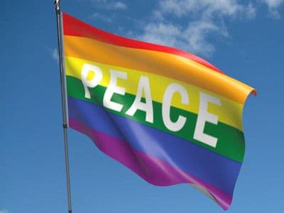 Rainbow Peace Flag 5ft x 3ft