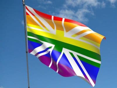 Rainbow Union Jack Flag 5ft x 3ft