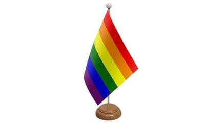 Rainbow Wooden Table Flag