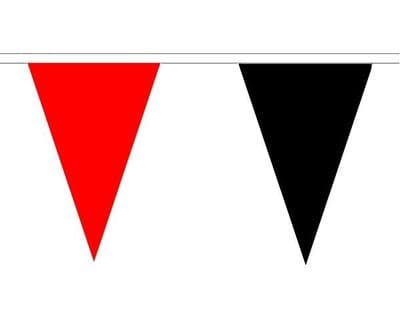 Red & Black Bunting Triangle 5m - 12 Flags