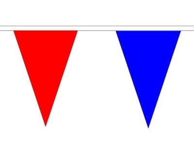 Red & Blue Bunting Triangle 5m - 12 Flags