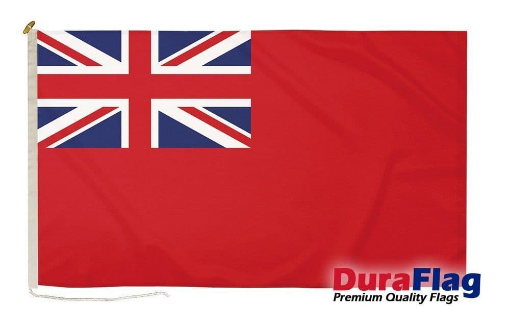 DuraFlag Red Ensign – Bandiera Britannica 135x68 Cm, Poliestere 150g/m², Con Corda E Mormorii, Per Uso Interno Ed Esterno