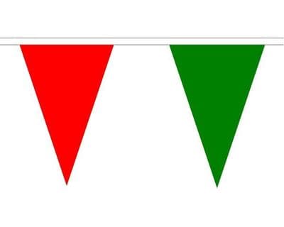 Red & Green Bunting Triangle 20m - 54 Flags