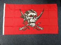 Red Skull & Cross Sabre Jolly Rouge Pirate Flag | NWFlags