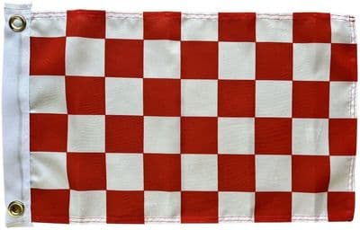 Red & White Check Boat Flag  - 17