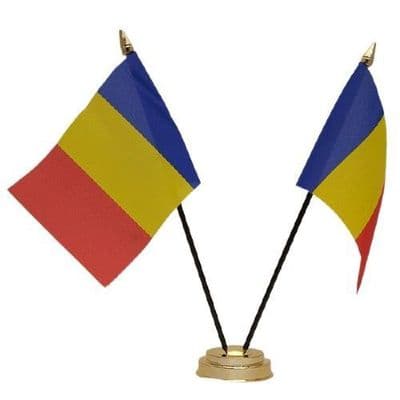 Romania Double Table Flag
