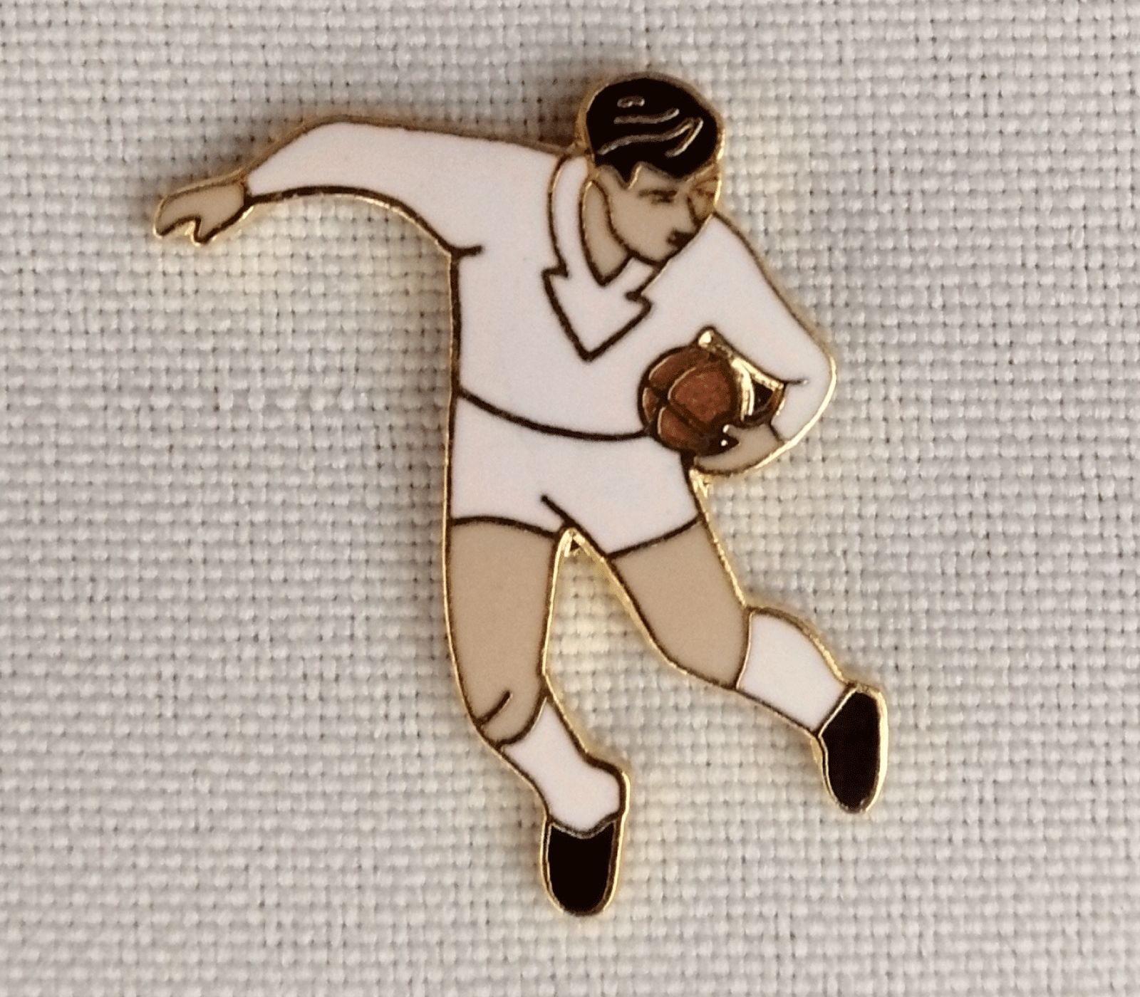 Rugby Player White Pin Badge | Buy Rugby Player White Pin Badge