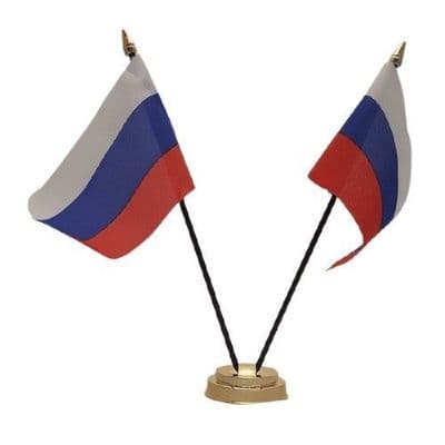 Russia Double Table Flag