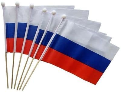 Russia Hand Flag - 6 Pack