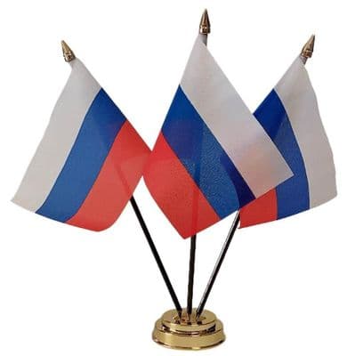 Russia Triple Table Flag