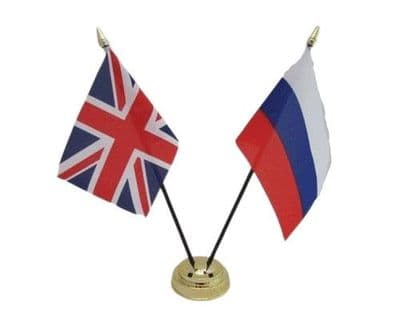 Russia with UK Friendship Table Flag