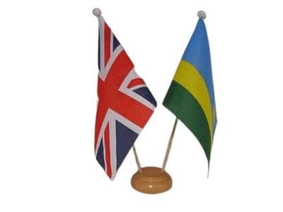 Rwanda Friendship Table Flag - Wood