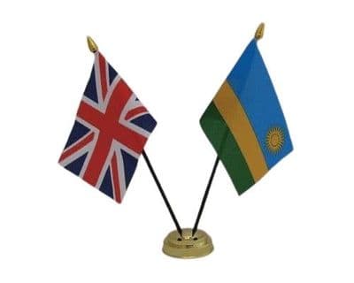 Rwanda with UK Friendship Table Flag
