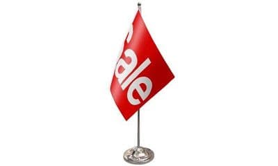 Sale Red Table Flag - Satin
