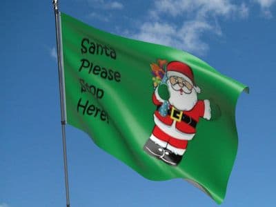 Santa Stop Here Flag 5ft x 3ft