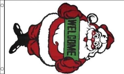 Santa Welcome Flag - 5ft x 3ft | Standard Polyester