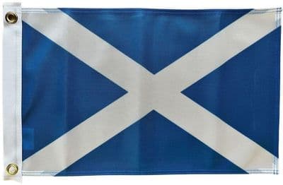 Scotland Flag 1.5ft x 1ft - Knitted Heavy Polyester Small Flag with 2 Eyelets