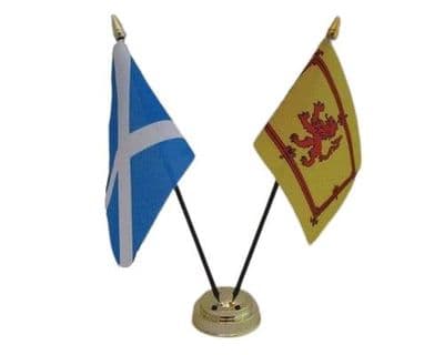 Scotland & Scotland Lion Friendship Table Flag